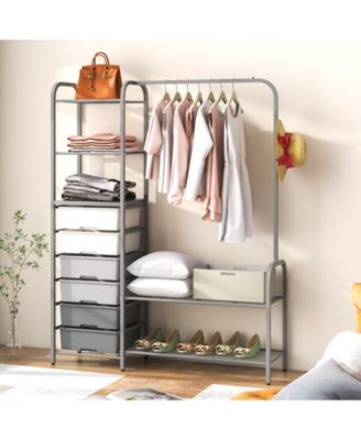 Free Standing Closet Organizer with Removable Drawers and Shelves