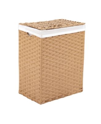 Seville Classics - Foldable Rectangular Laundry Hamper with Lid & Canvas Liner