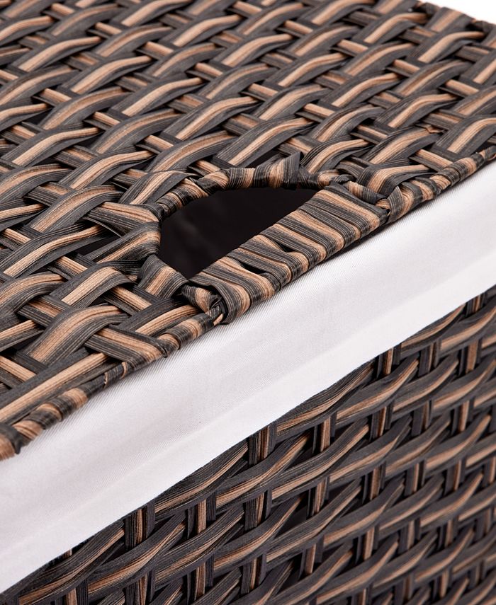 Seville Classics Foldable Rectangular Laundry Hamper with Lid & Canvas