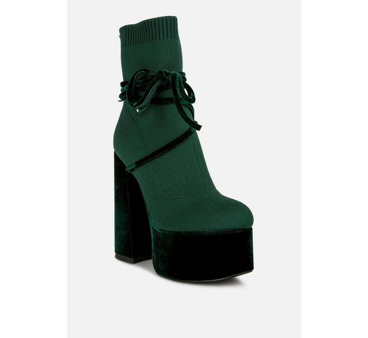 Womens after pay high heel velvet knitted boot