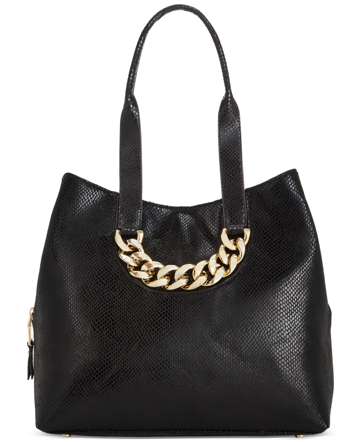 Inc International Concepts Trippii Chain Medium Tote, Created For Macy's In Black Exotic