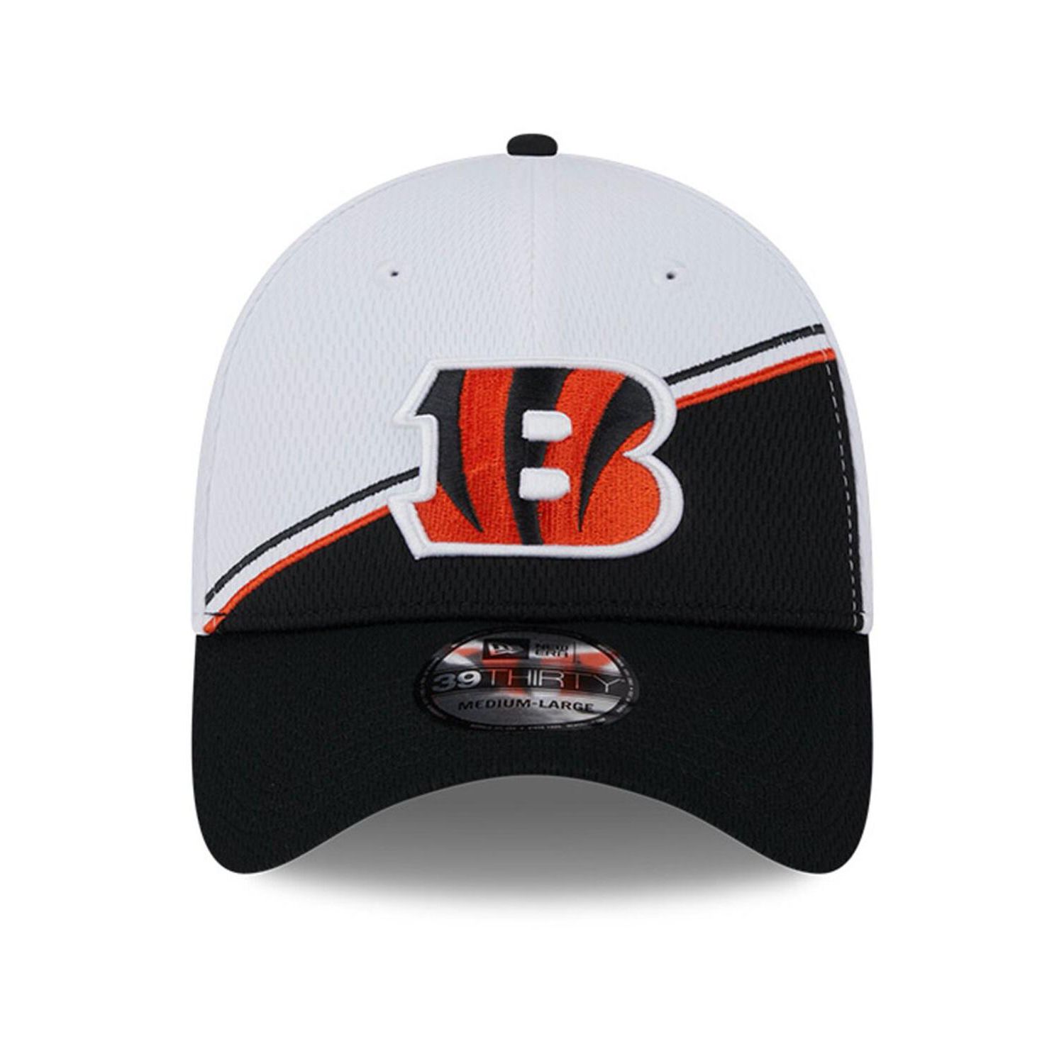 Men's White, Black Cincinnati Bengals 2023 Sideline 39THIRTY Flex Hat