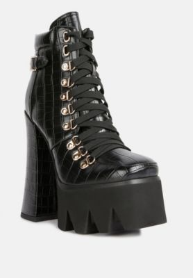Boogie High Platform Lace Up Boots