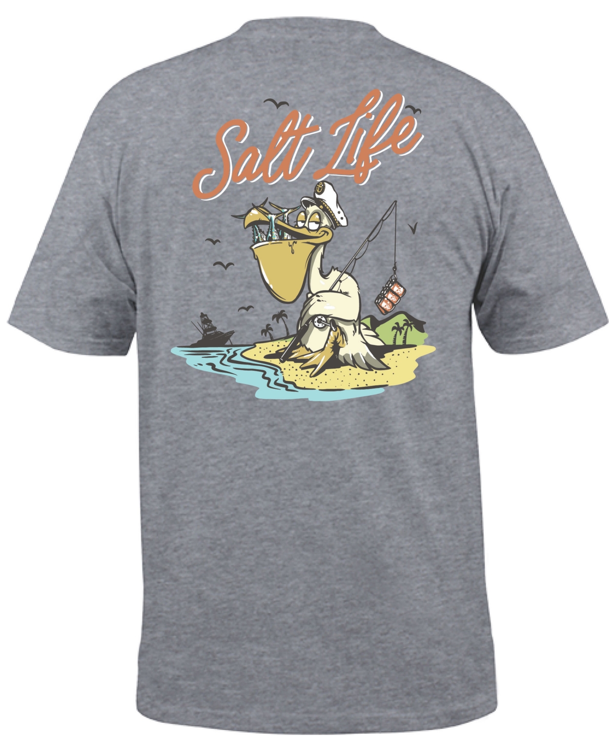 Men's Gone Fishin Graphic Print Short-Sleeve T-Shirt - Athletic Heather