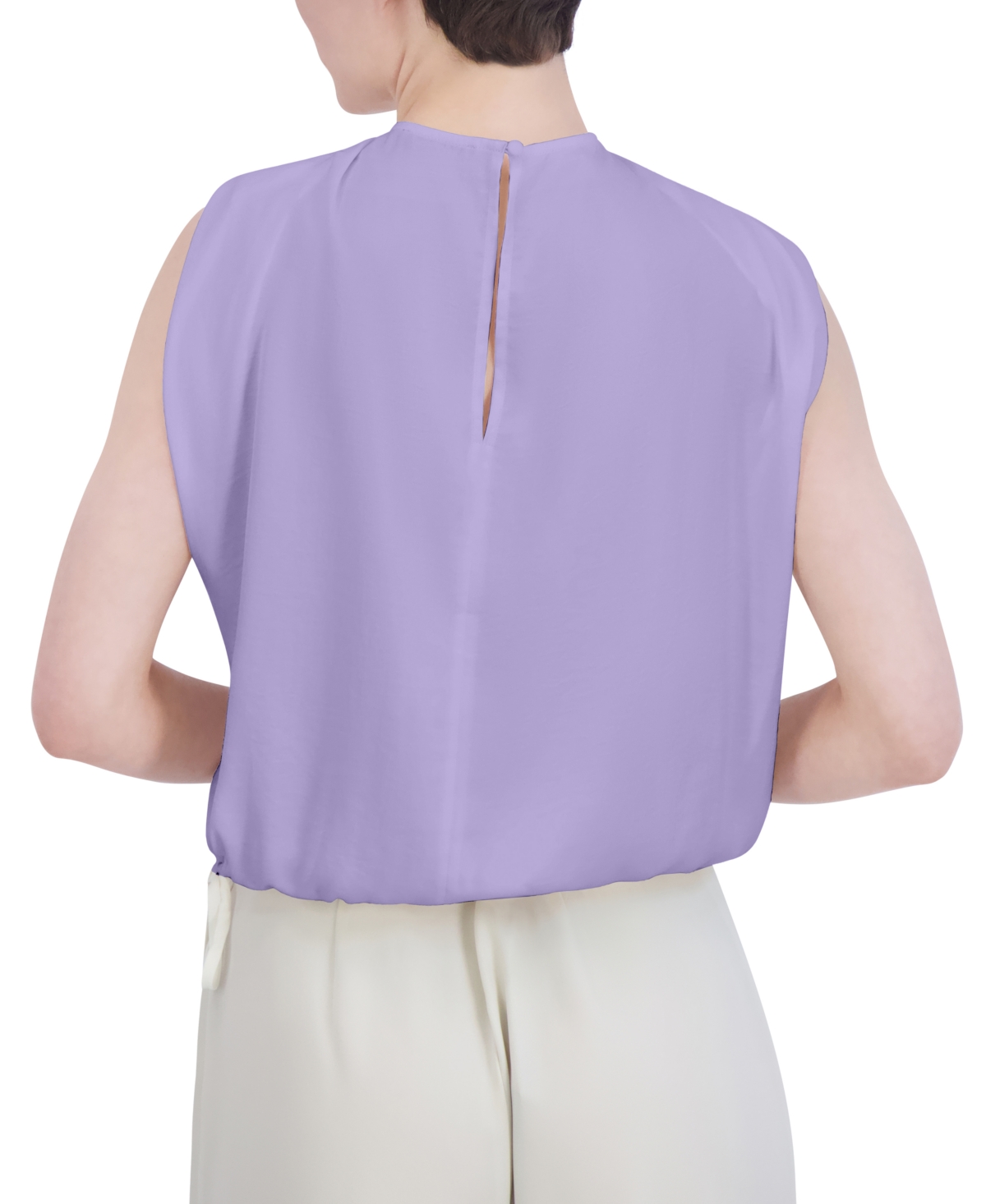 Shop Bcbg New York Women's Drawstring-hem Sleeveless Top In Lavender