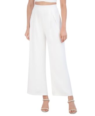 BCBG NEW YORK Women s Pleated Twill Wide Leg Pants Macy s