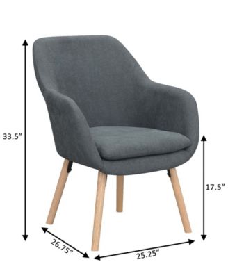 25.25" Faux Linen Charlotte Wingback Accent Armchair