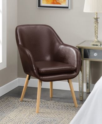 25.25" Faux Leather Charlotte Wingback Upholstered Accent Armchair