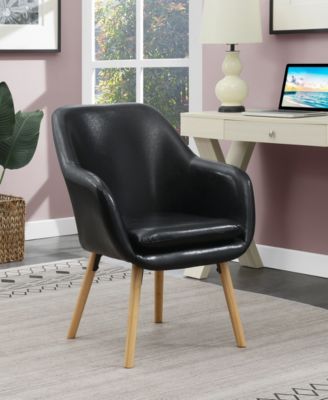 25.25" Faux Leather Charlotte Wingback Upholstered Accent Armchair