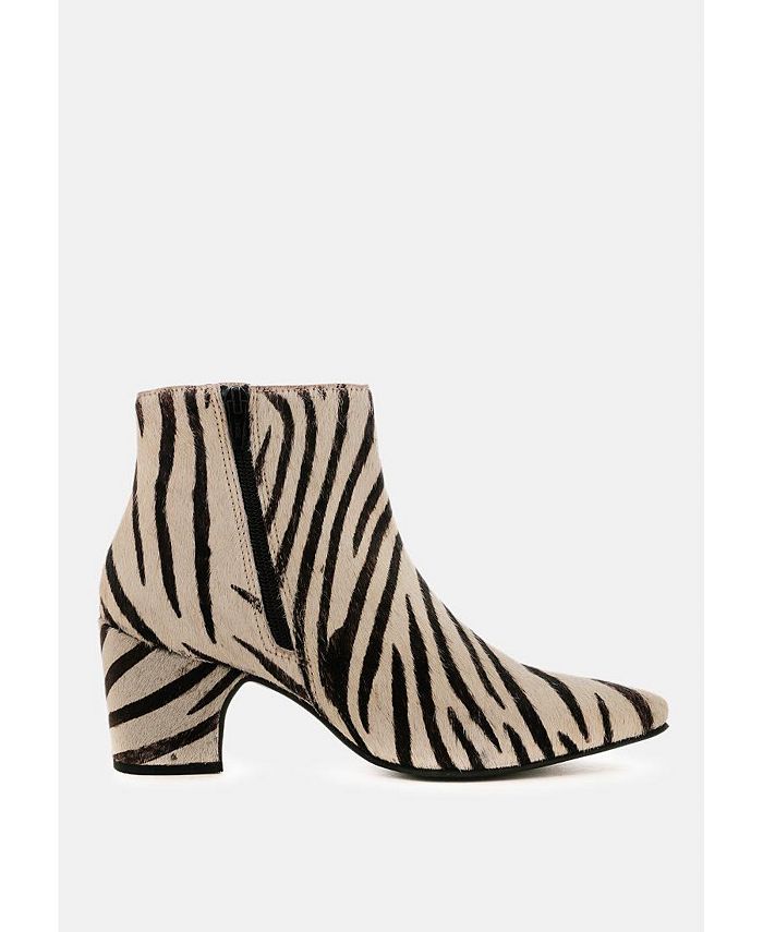 Rag & Co ELISSA Women's Zebra Print Ankle Boots - Macy's