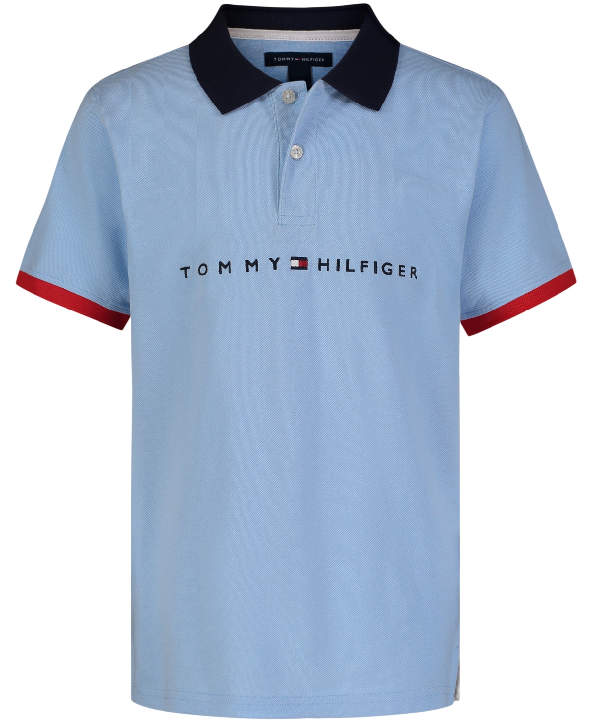 Shop Tommy Hilfiger Big Boys Short Sleeve Tomas Polo Shirt In Chambray Blue