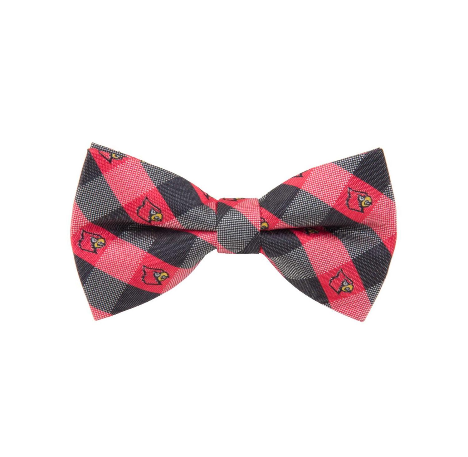 Men's Red Louisville Cardinals Check Bow Tie