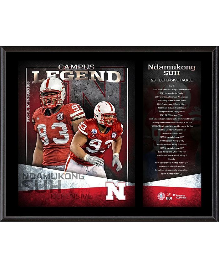 Fanatics Authentic Ndamukong Suh Nebraska Huskers 12