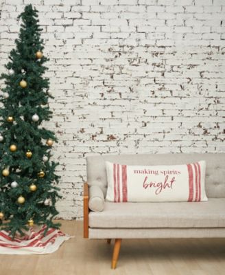 Morgan "Making Spirits Bright" Striped Woven Christmas Accent Throw Pillow, 15" x 35"