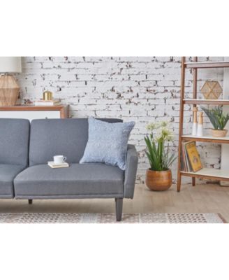 Desiree Damask Blue Cotton Decor Throw Pillow, 18" x 18"