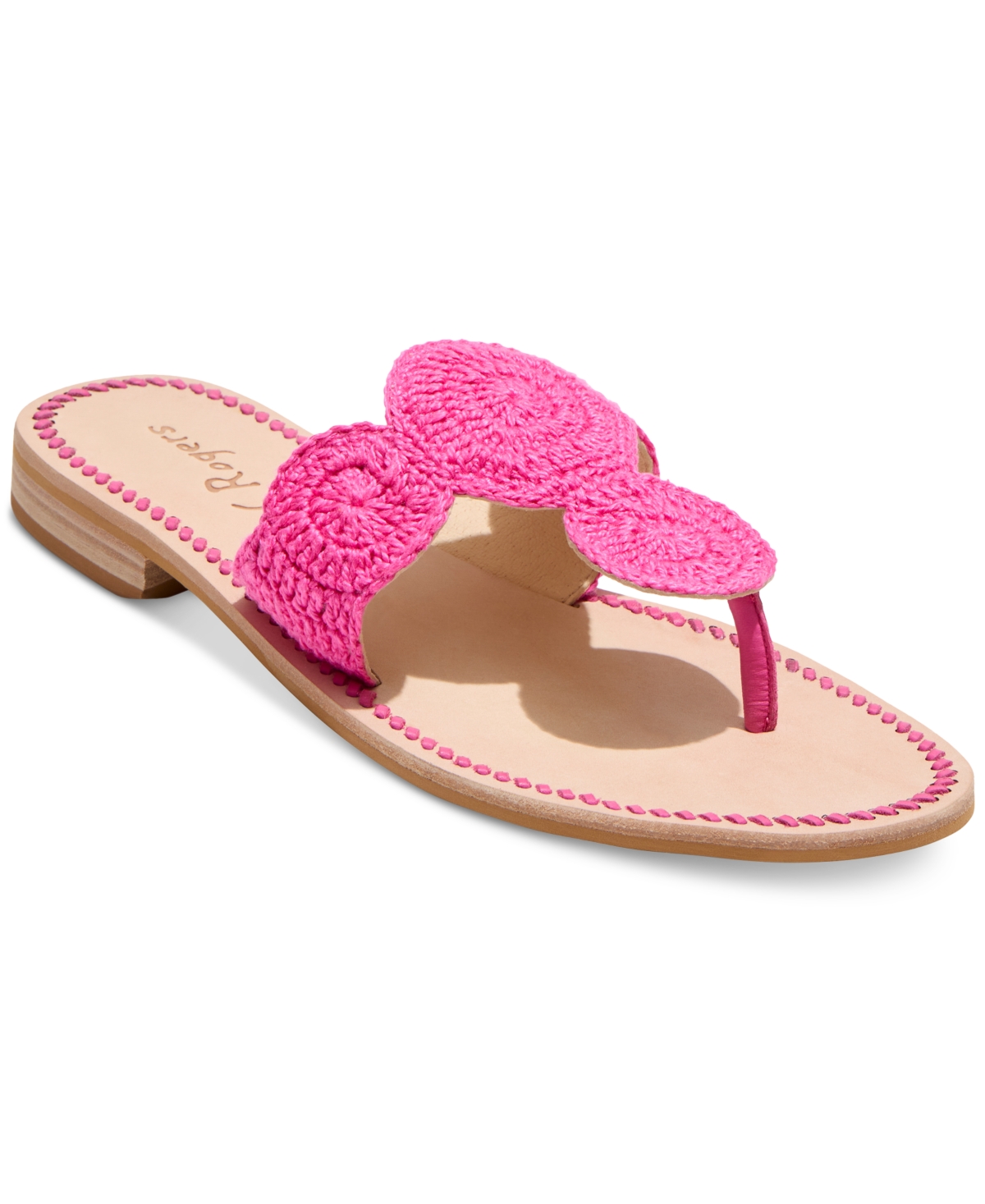 Shop Jack Rogers Women's Jack Crochet Slip-on Flat Sandals In Fuchsia