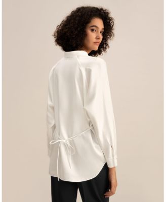 Women's Loungeful Split Neck Silk Shirt