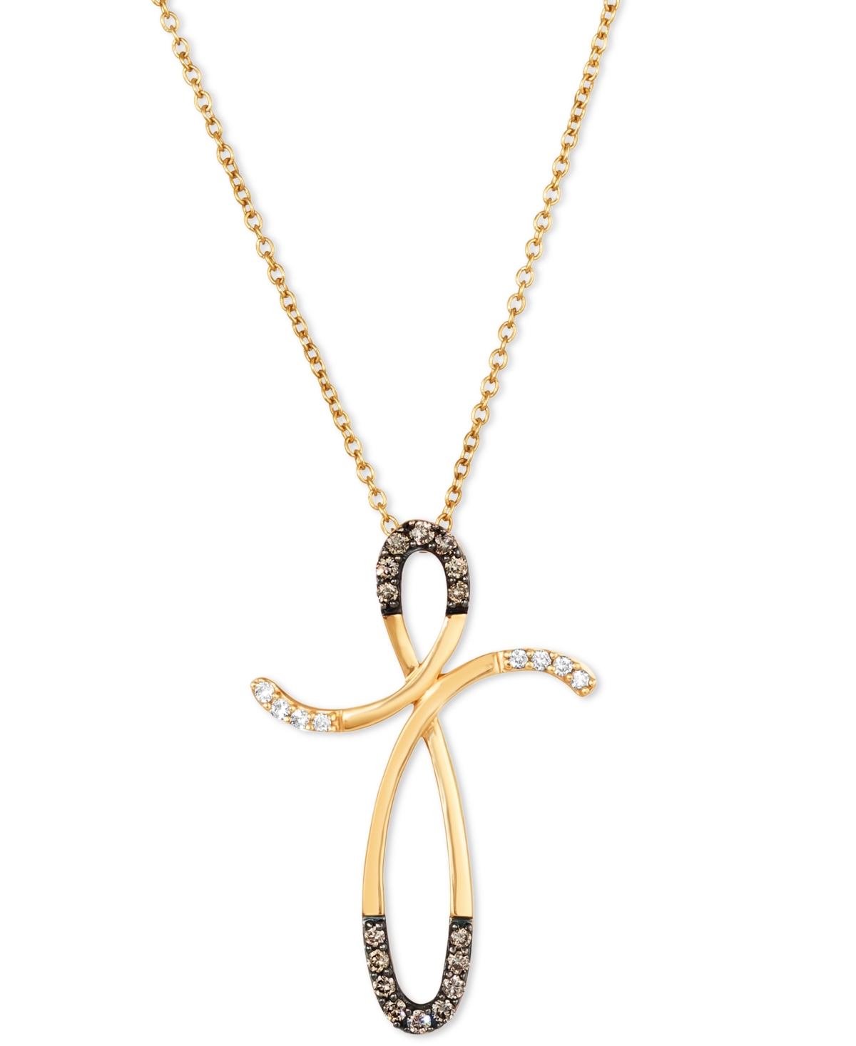 Shop Le Vian Chocolate Diamond & Vanilla Diamond Infinity-inspired 18" Pendant Necklace (1/5 Ct. T.w.) In 14k Gol In No Color