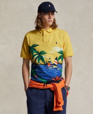 폴로 랄프로렌 Polo Ralph Lauren Mens Classic-Fit Tropical Mesh Polo Shirt,Club Sail Engineered