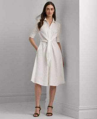 Lauren Ralph Lauren Petite Linen Fit Flare Shirtdress Macy s