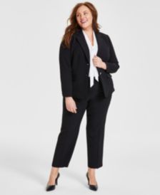 Kasper Plus Size Blazer, Printed Twist-Neck Top & Modern Dress Pants -  Macy's