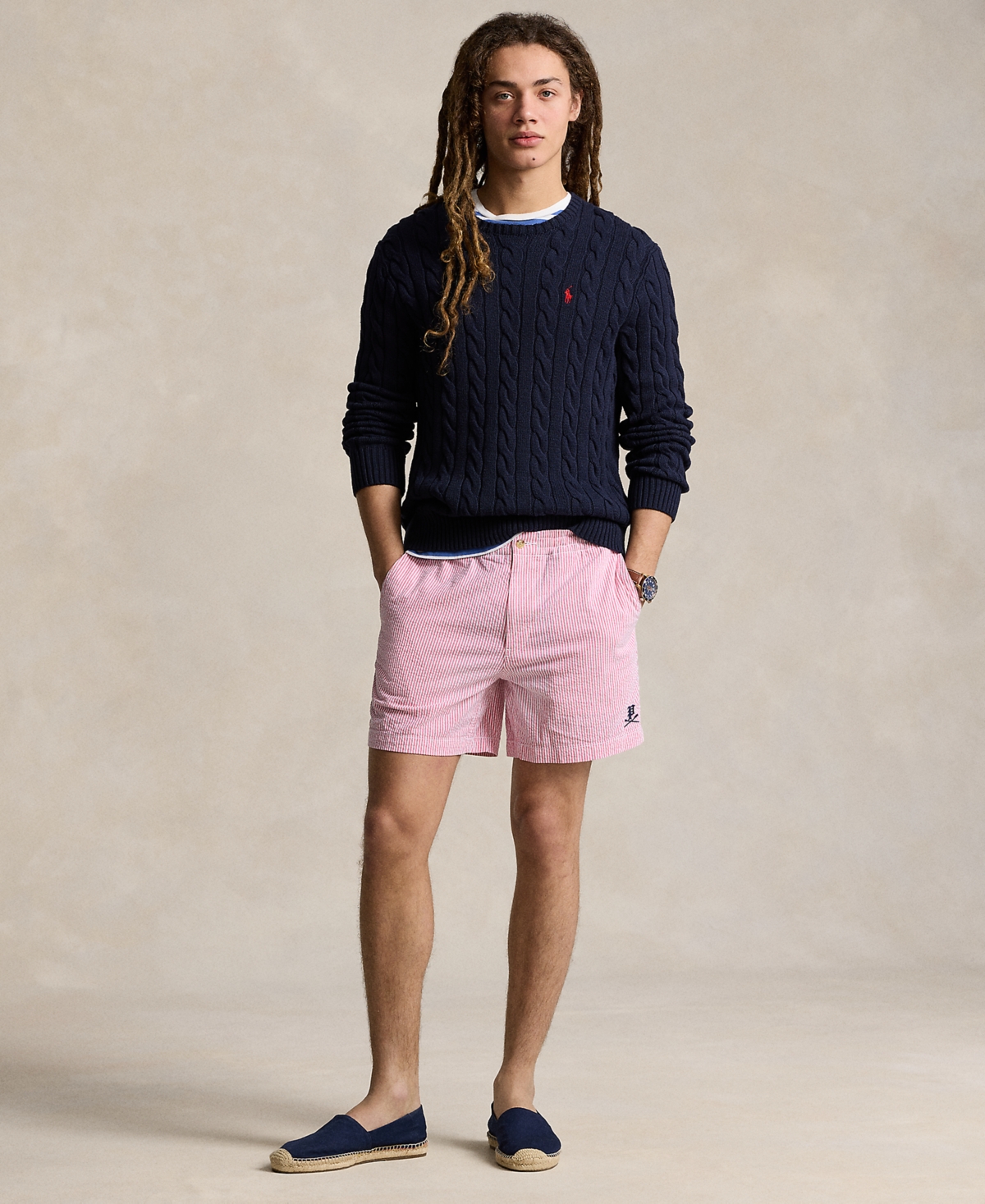Shop Polo Ralph Lauren Men's 6-inch Polo Prepster Seersucker Shorts In Pink Seersucker W,gthc P Emb