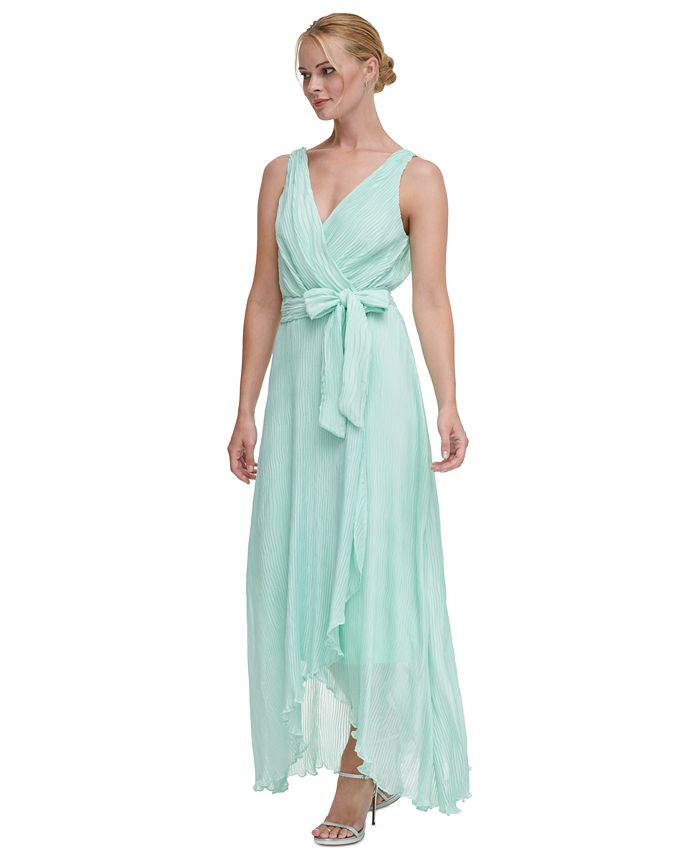 DKNY Women's Belted Surplice Dress Pink Size 10
