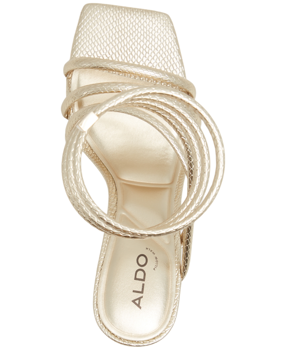 Shop Aldo Women's Twirly Strappy Ankle-wrap Dress Sandals In Gold Snake Emblem