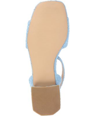 Women's Adleey Ankle Strap Tweed Block Heel Sandals