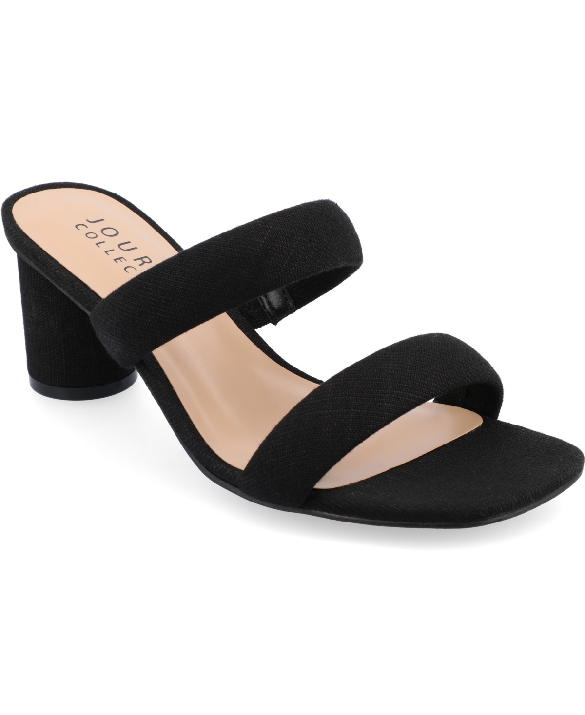 Journee Collection Women's Aniko Tru Comfort Double Strap Block Heel Sandals In Black