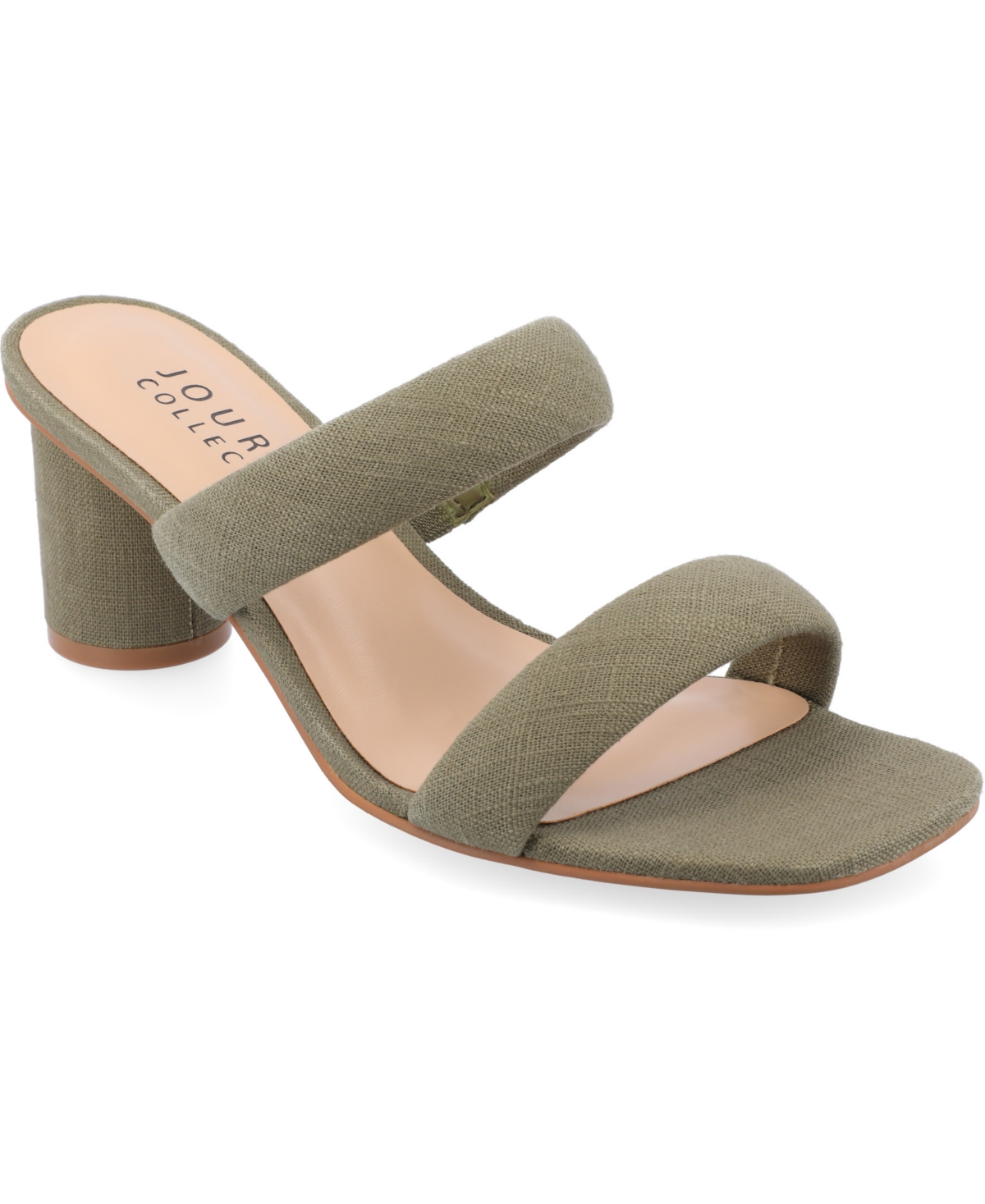 Shop Journee Collection Women's Aniko Tru Comfort Double Strap Block Heel Sandals In Green