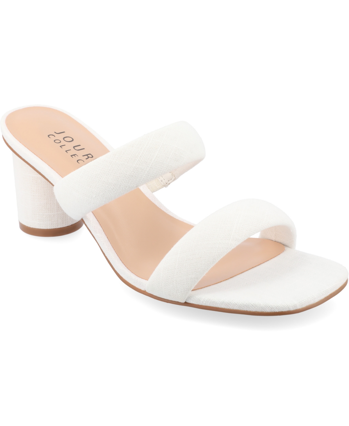 Shop Journee Collection Women's Aniko Tru Comfort Double Strap Block Heel Sandals In White