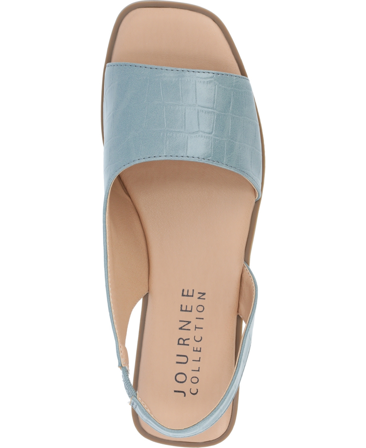 Journee Collection Women's Brinsley Slingback D'orsay Flat Sandals In Blue Croco