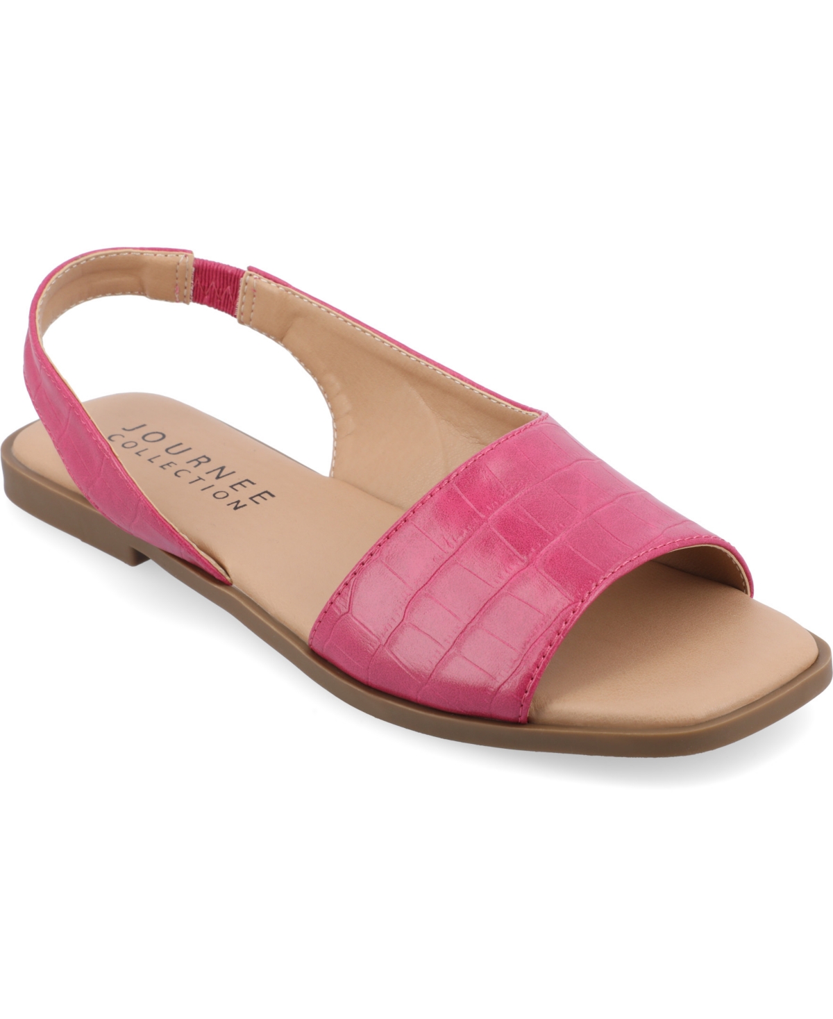 Shop Journee Collection Women's Brinsley Teture Slingback Flat Sandals In Pink