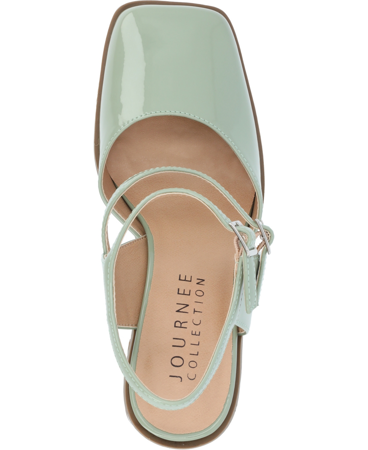 Journee Collection Caisey Double Strap Mary Jane Pump In Sage Patent