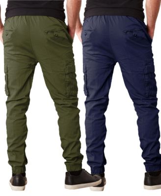 Men's Slim Fit Stretch Cargo Jogger Pants, Pack of 2