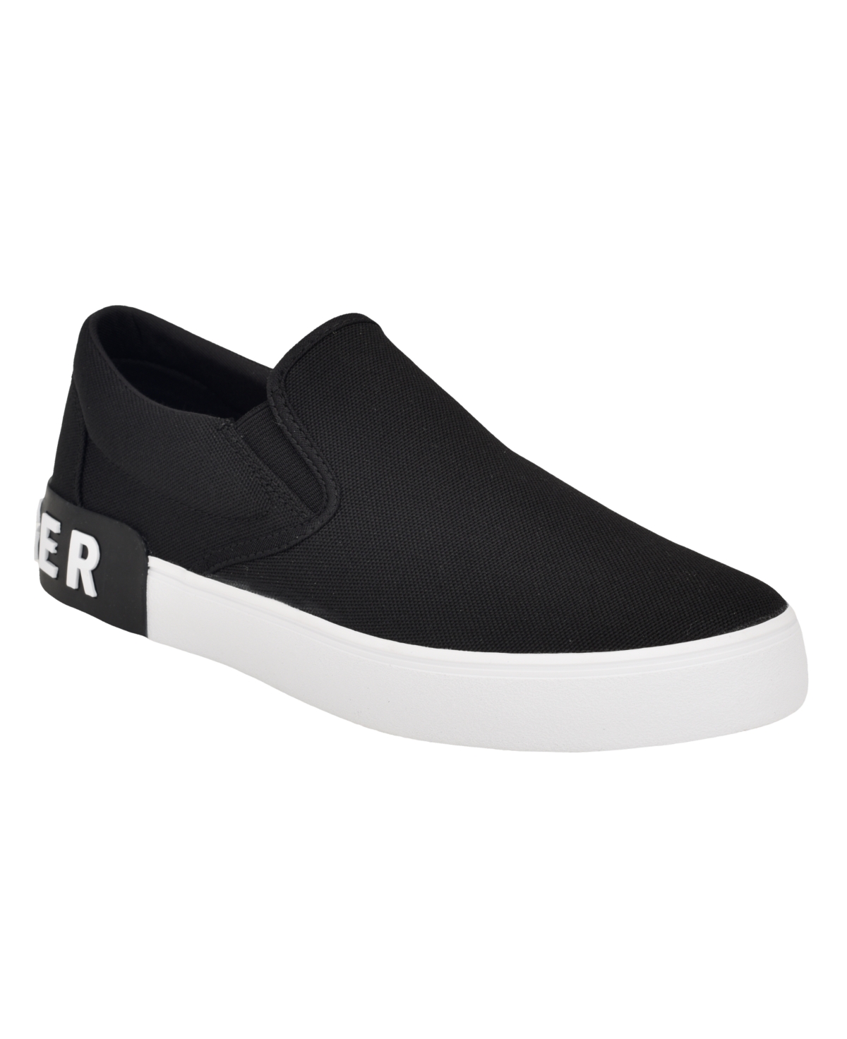 Shop Tommy Hilfiger Men's Rayor Casual Slip-on Sneakers In Black,white