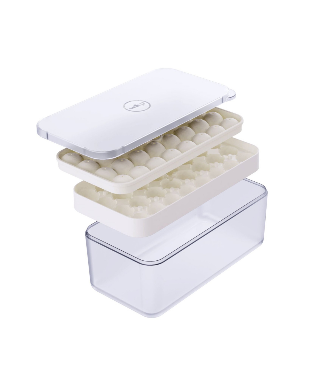 W&p Design W&p Set Of 4 Polypropylene And Silicone Ice Ball Box In Cream