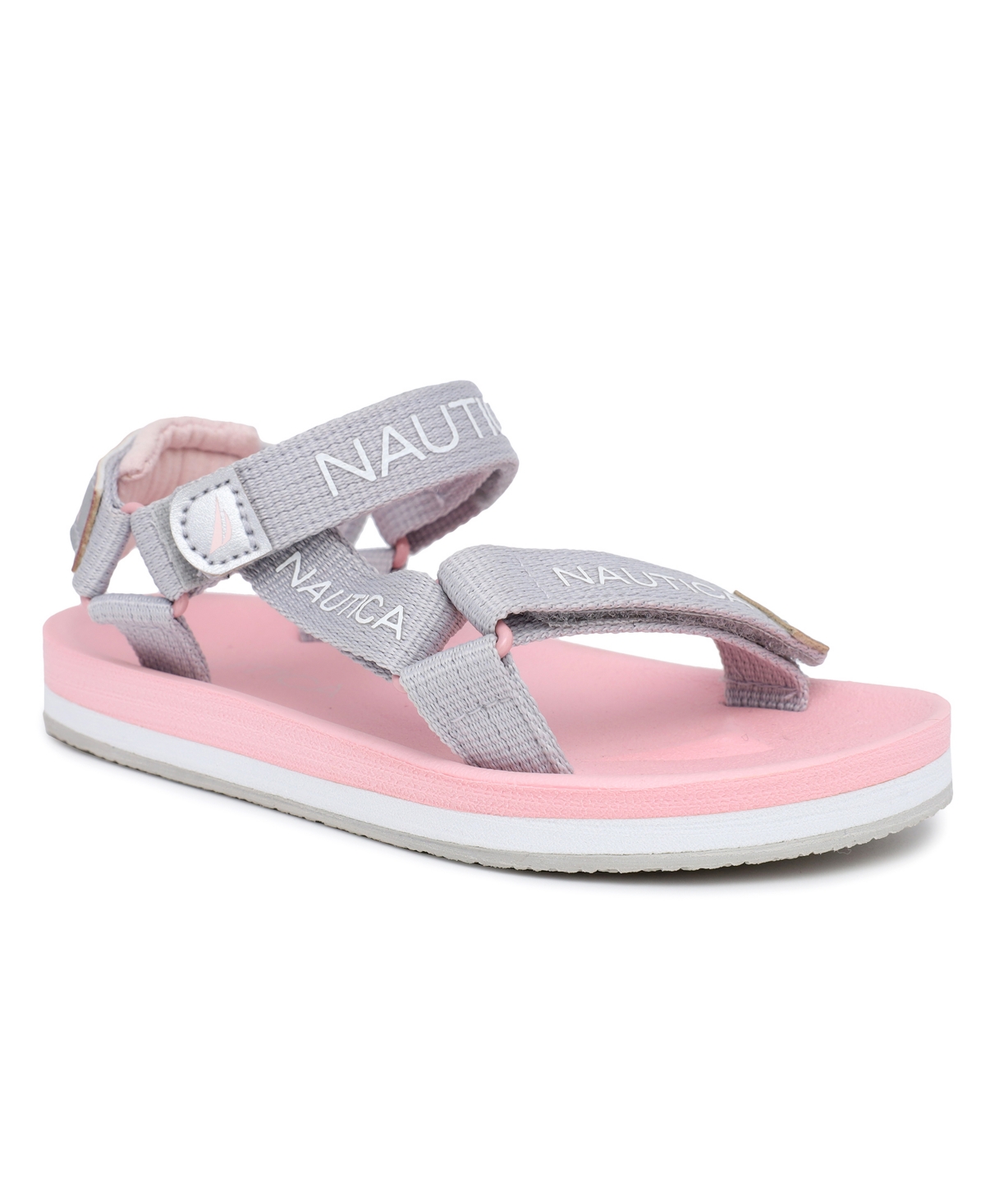 Shop Nautica Little And Toddler Girls Avelino Casual Sandals In Grey Iridescent