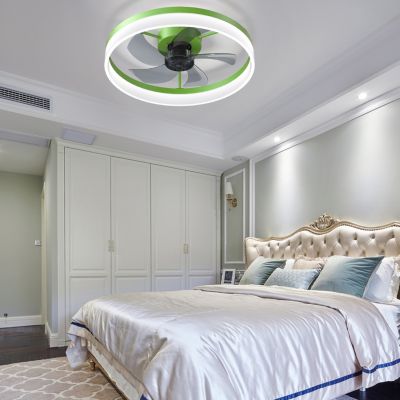  Dimmable LED Ceiling Fans with Thin Modern Flushmount