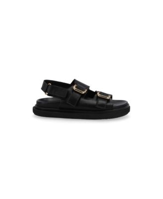 Bubbles of the Seas From Myndos Summer Nights Collection (Handmade, Leather, Chic, Stylish, Comfortable, Black Women top Sandals)