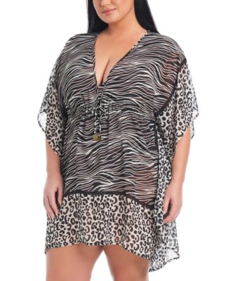 Bleu by Rod Beattie - Plus Size Animal Instinct Caftan Cover-Up