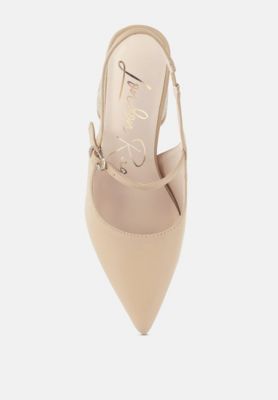 Womens Nougat Flared Heel Party Sandals