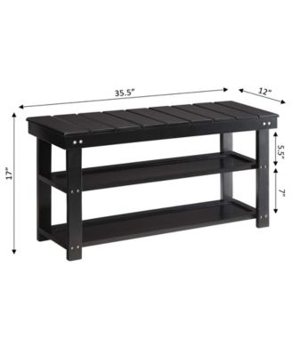 35.5" MDF Oxford Utility Mudroom Bench with Shelves