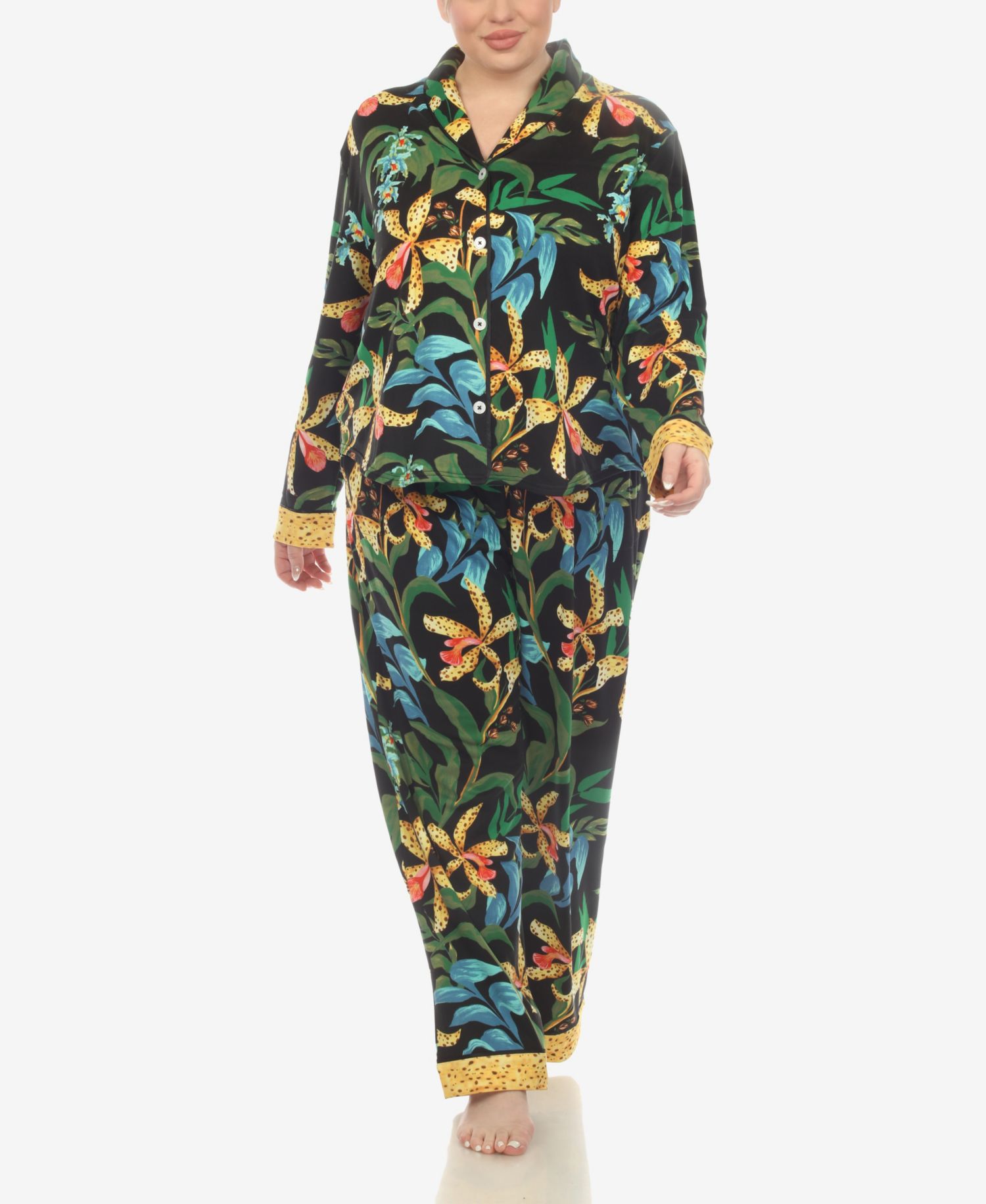Plus Size 2-Piece Wildflower Print Pajama Set