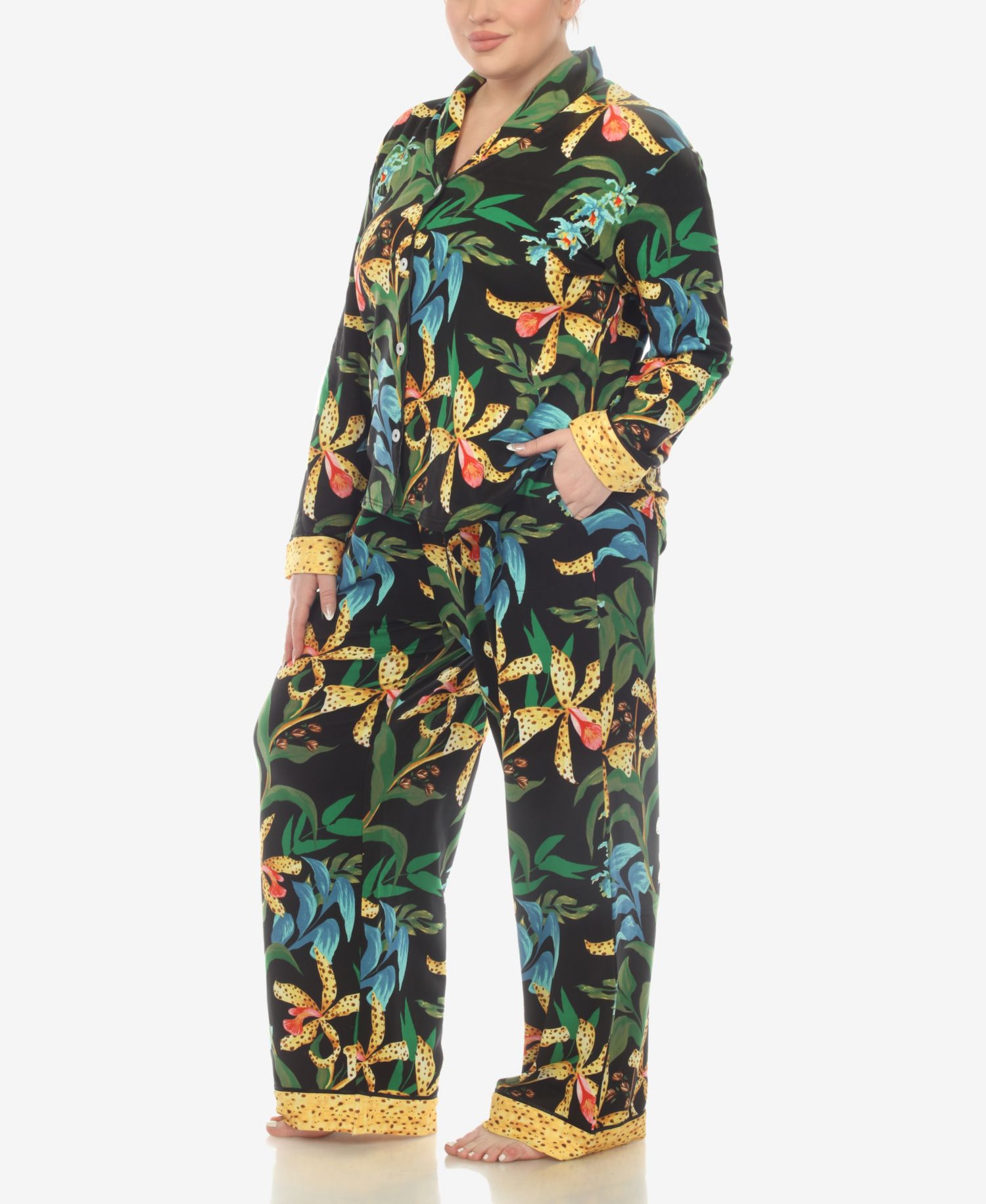Plus Size 2-Piece Wildflower Print Pajama Set