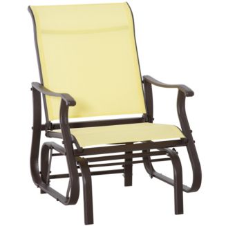 Outdoor Swing Glider Chair, Patio Mesh Rocking Chair with Steel Frame ...