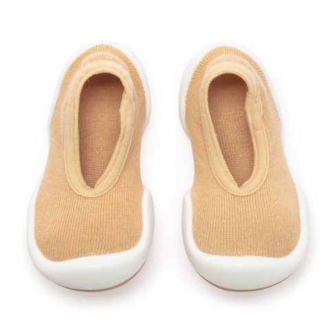 Детские Komuello Infant Girl Boy Breathable Washable Non-Slip Sock Shoes Flat - Latte