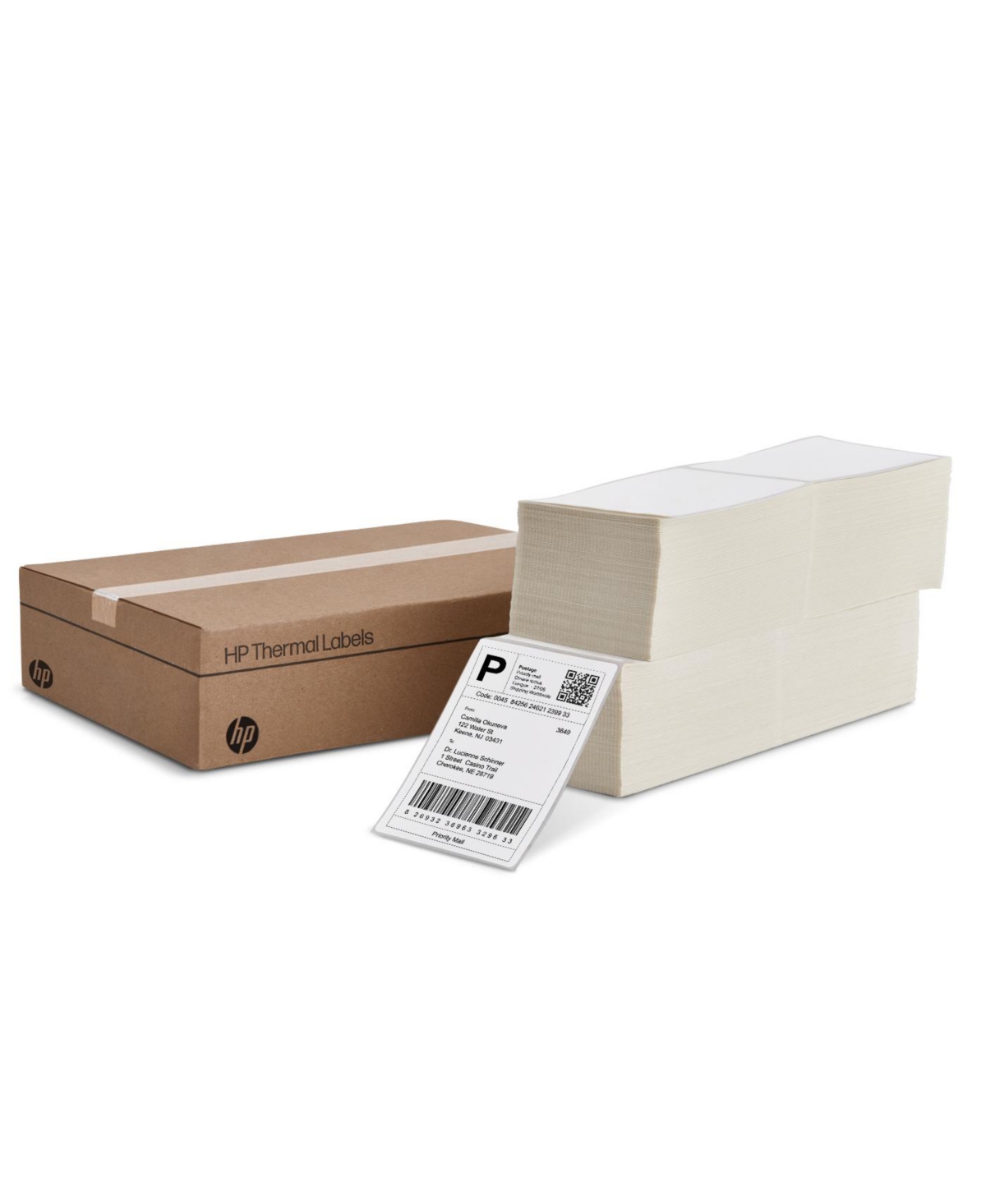 4x6" Direct Thermal Shipping Labels, 2 Fanfold Packs (1000 Labels) - Open White