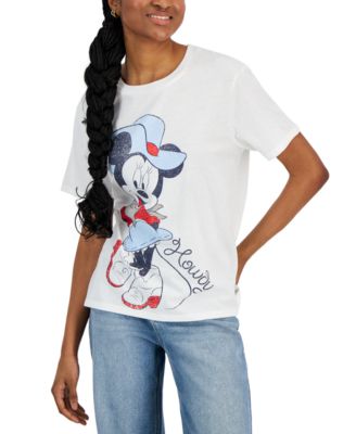 Disney - Juniors' Howdy Minnie Short-Sleeve Crewneck Tee
